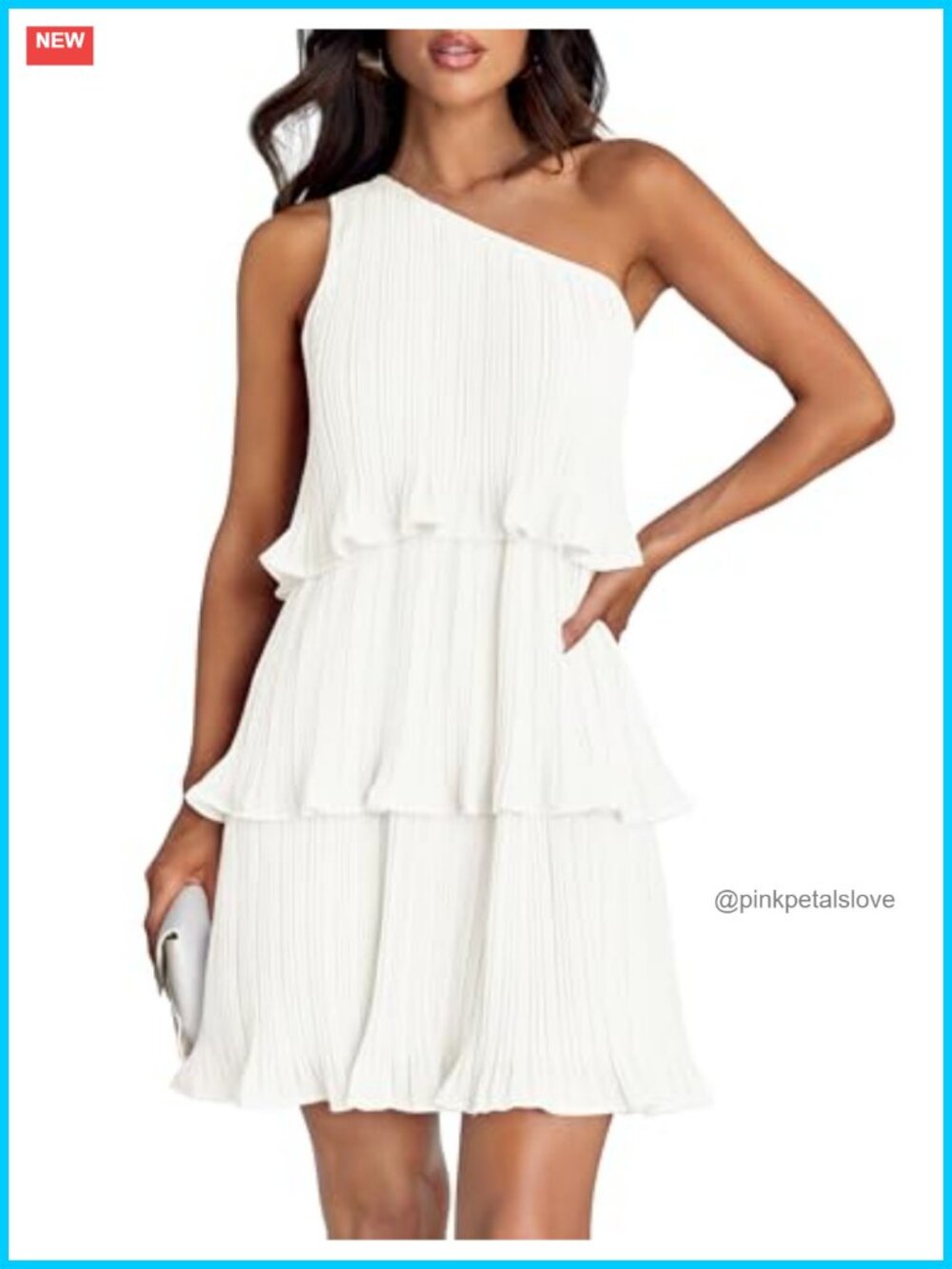 One Shoulder Sleeveless Mini Dress Ruffle Tiered Chiffon Backless A Line